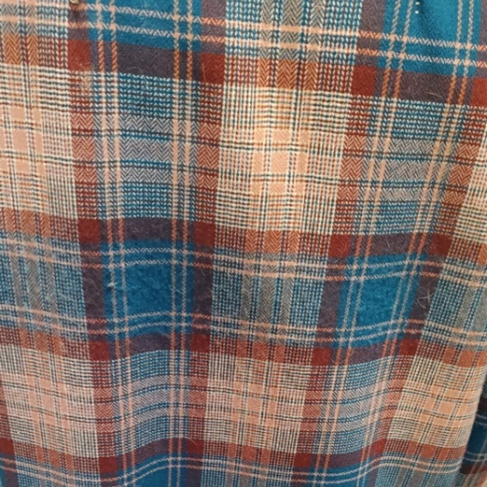 Vintage plaid wood coat (70's) - Picture 8 of 10